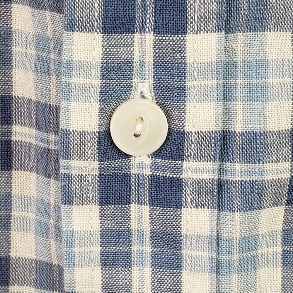 LL Bean Shirt Men's Small Blue Plaid Cotton Outdoor Camping Lined Cabin Hike - Picture 6 of 9